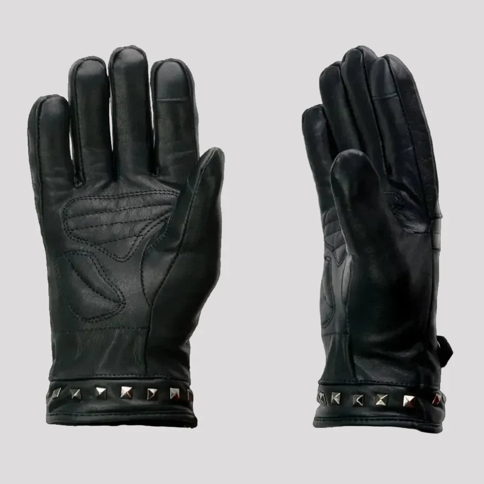 Open Road Women's Touch Tip Leather Motorcycle Gloves